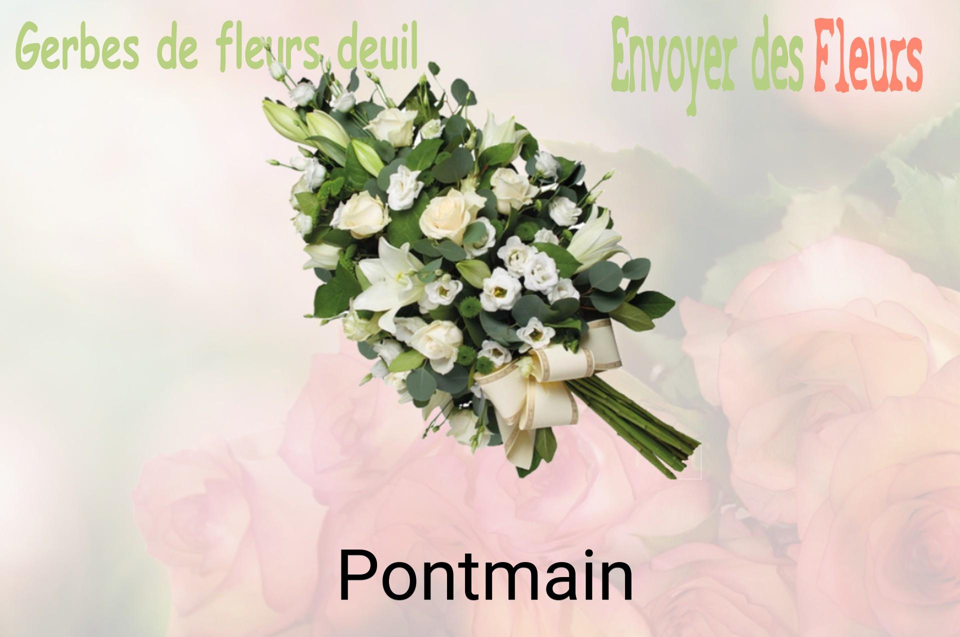 Gerbe de fleurs de deuil livrée à Pontmain